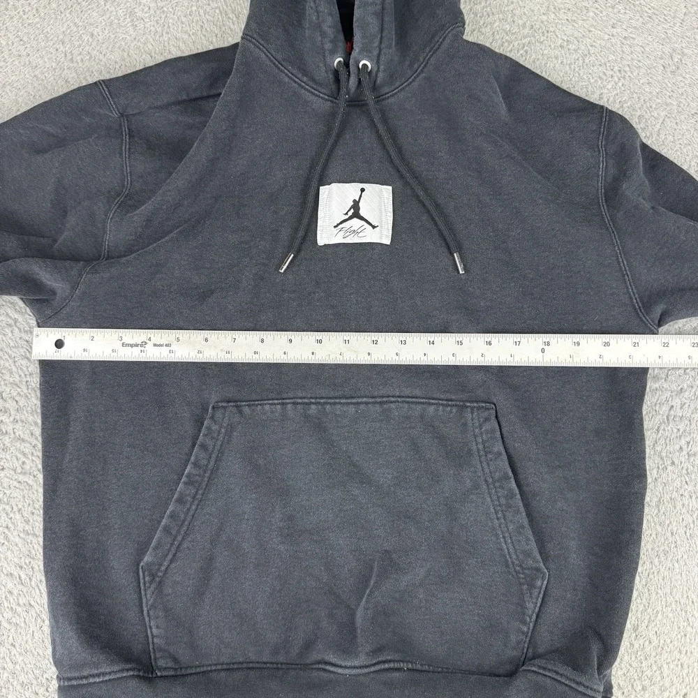 Jordan Hoodie Mens Medium Black Flight Patch‎ Pullover Sweatshirt Heavy Jumpman